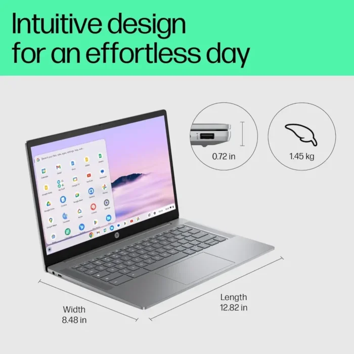 HP Chromebook, Intel Core I3-N305, 8GB LPDDR5, 256GB UFS, Win 11, 14-Inch Anti-Glare, Touchscreen, FHD Laptop