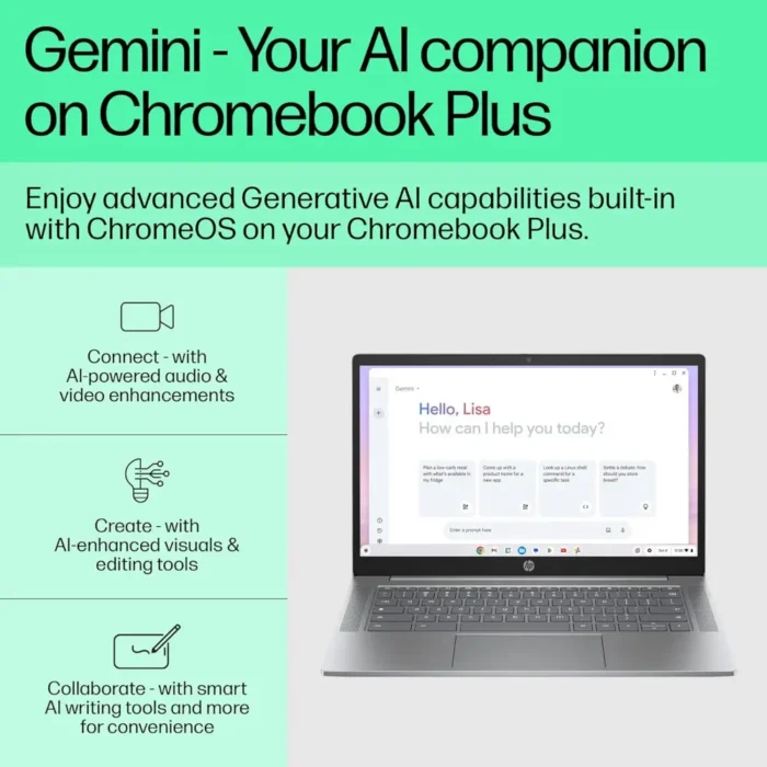 HP Chromebook, Intel Core I3-N305, 8GB LPDDR5, 256GB UFS, Win 11, 14-Inch Anti-Glare, Touchscreen, FHD Laptop