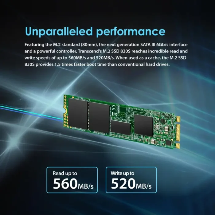 Transcend 128 GB M.2 SATA III 6Gbs Internal SSD (TS128GMTS830S)