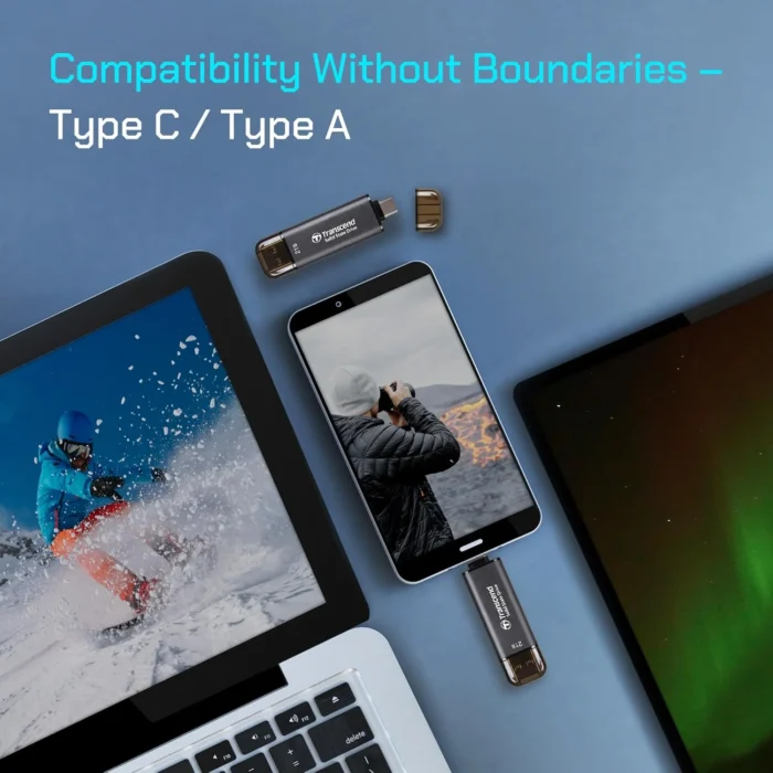 Transcend 310C 512GB USB C & USB A External Portable SSD Transcend 310C 512GB USB C & USB A External Portable SSD