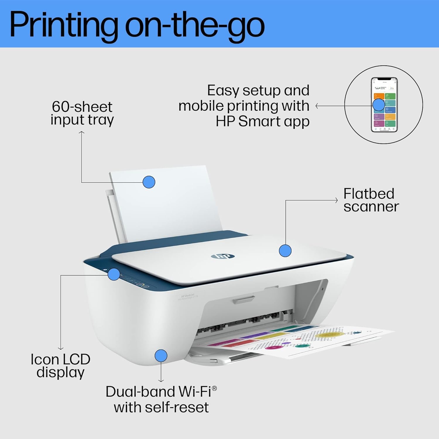 HP DeskJet Ink Advantage 2778 Multi-function WiFi Color Inkjet Printer ...