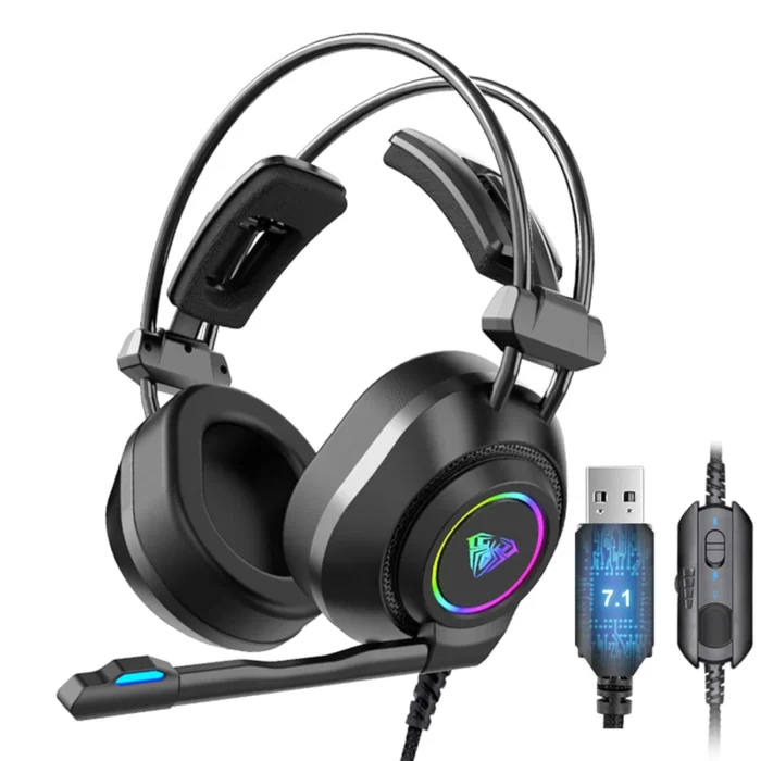 Aula S600 USB 7.1 Lightweight Professional Gaming Headphone with RGB Light