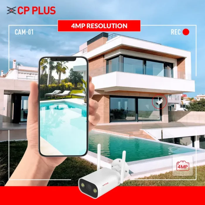 CP PLUS 4MP Wi-Fi Bullet Full Color Outdoor Bullet Camera CP PLUS 4MP Wi-Fi Bullet Full Color Outdoor Bullet Camera