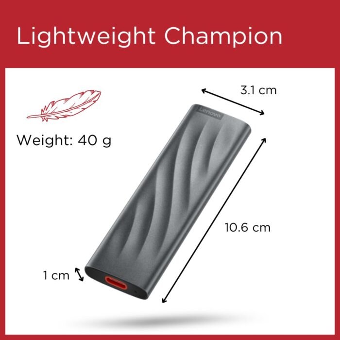 Lenovo PS8 1TB, Read 1050 MBs, Write 1000 MBs USB-C Portable SSD