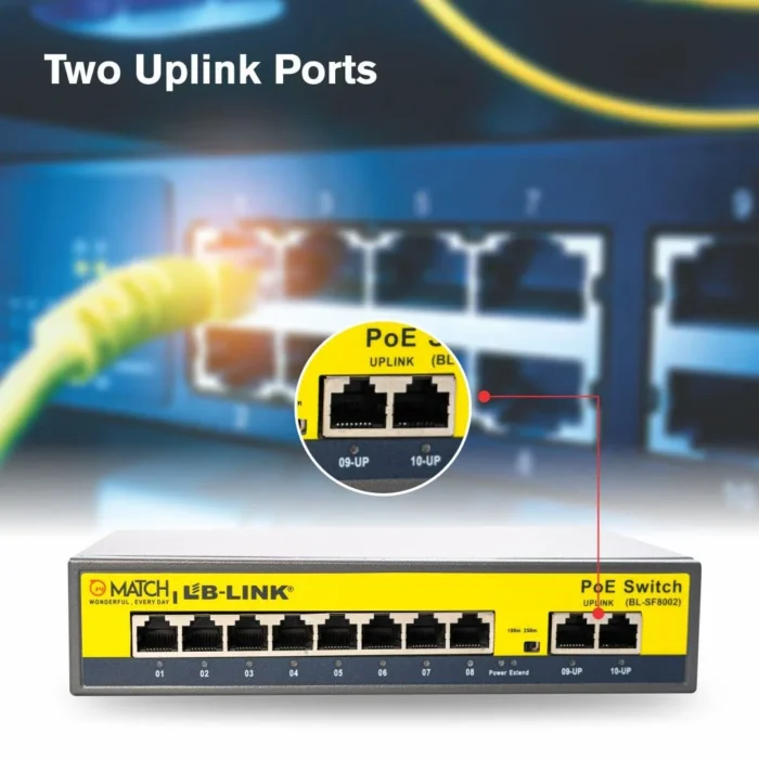 Match LB-Link BL-SF8002, PoE Switch 8 Ports 100 Mbps Unmanaged Network