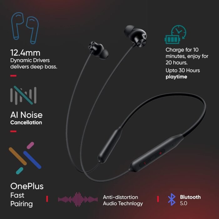OnePlus Bullets Z2 Bluetooth Wireless in Ear NeckBand with Mic