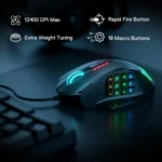 Redragon Impact M908 RGB LED MMO USB Mouse with Side Buttons Laser Wired Gaming Mouse