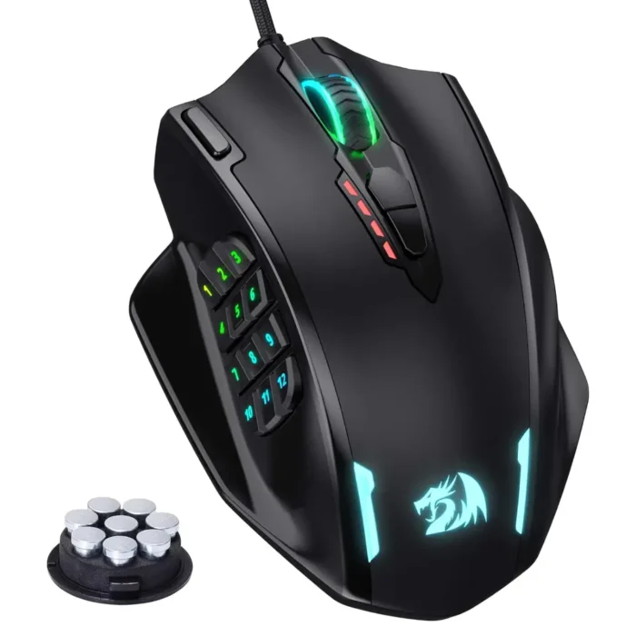 Redragon Impact M908 RGB LED MMO USB Mouse with Side Buttons Laser Wired Gaming Mouse