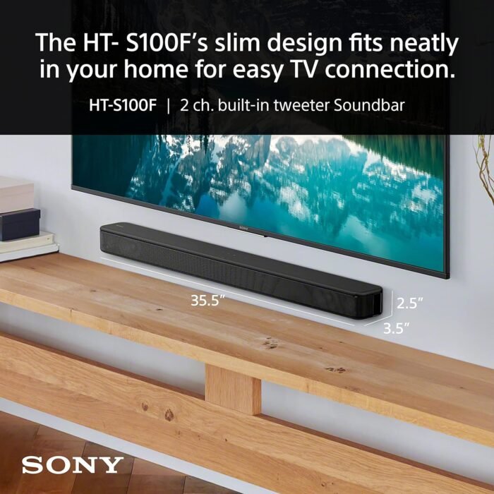 Sony HT-S100F Dolby Audio Bluetooth Soundbar with Bass Reflex Speaker for Deep Bass