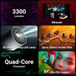 Zebronics PixaPlay 73 720p Native, Support 4K Android Smart Projector 6 Zebronics PixaPlay 73 720p Native, Support 4K Android Smart Projector