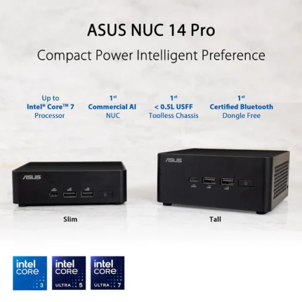 ASUS NUC 14 Pro AI-Enabled Mini PC for Commercial Use with Intel Core Ultra 3 Processors