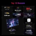 ASUS ROG Strix 27 Inch QHD (2560x1440) HDR400 180Hz USB-C Gaming Monitor