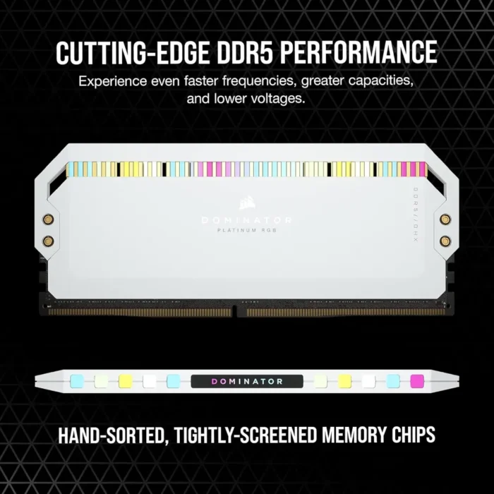 Corsair Dominator Platinum RGB DDR5 64GB (2x32GB) 5600MHz CL40 Intel Optimised Desktop Memory Corsair Dominator Platinum RGB DDR5 64GB (2x32GB) 5600MHz CL40 Intel Optimised Desktop Memory
