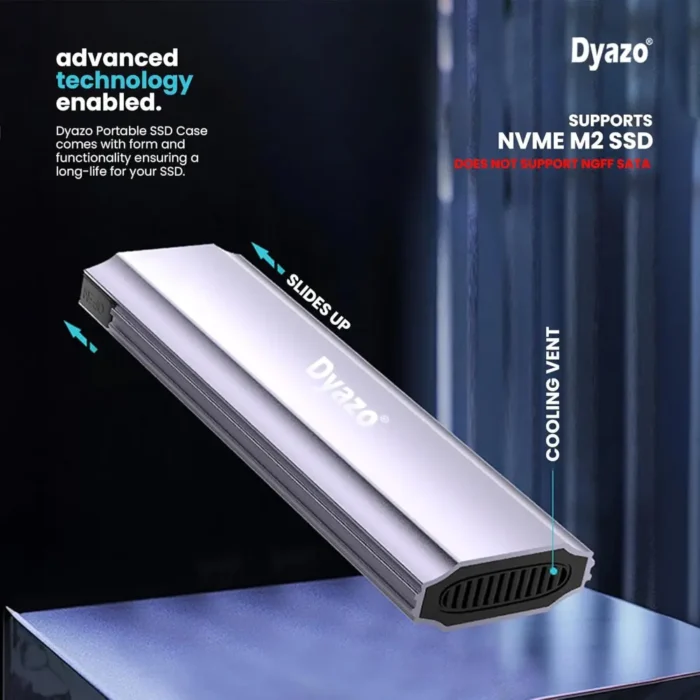 Dyazo NVME M2 USB 3.0 Micro B and USB 3.1 Type C Gen1 SSD Enclosure