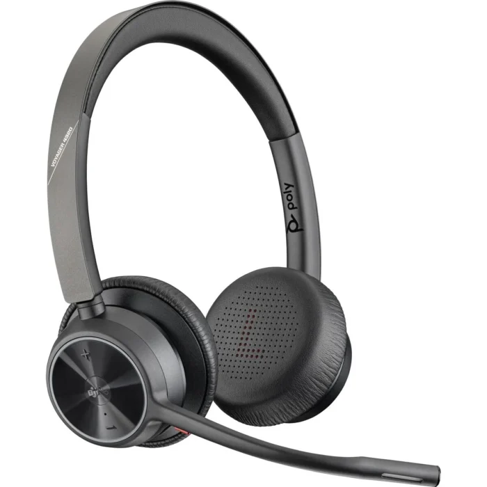 Poly Voyager 4320 UC Wireless On Ear Headphones with Boom Mic Poly Voyager 4320 UC Wireless On Ear Headphones with Boom Mic