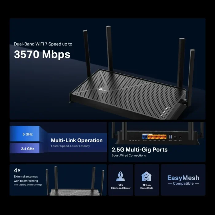 TP-Link Archer BE230 Dual-Band BE3600 WiFi 7 Router TP-Link Archer BE230 Dual-Band BE3600 WiFi 7 Router