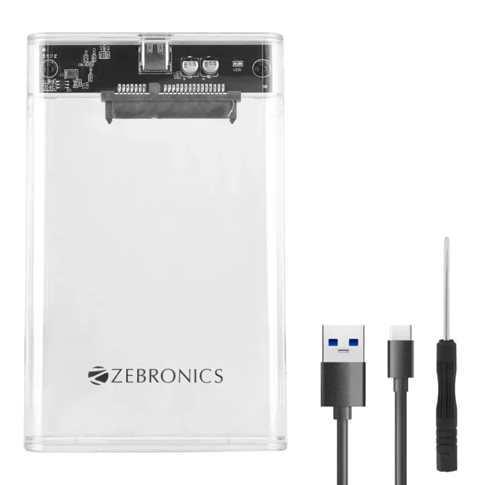 ZEBRONICS CSH01 2.5 SATA SSD Enclosure with Transparent Case ZEBRONICS CSH01 2.5 SATA SSD Enclosure with Transparent Case
