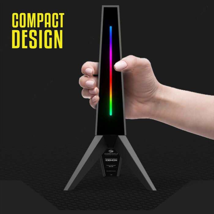ZEBRONICS Zeb-Demon Tabletop Over Ear Gaming Wired Headphone Stand with RGB Led ZEBRONICS Zeb-Demon Tabletop Over Ear Gaming Wired Headphone Stand with RGB Led