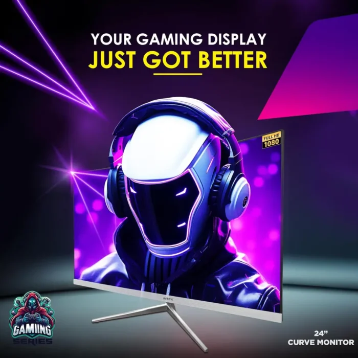 Intex IT-1702 24 Inch Full HD, VA Panel, Built-in Speaker, 120Hz Curved Gaming Monitor