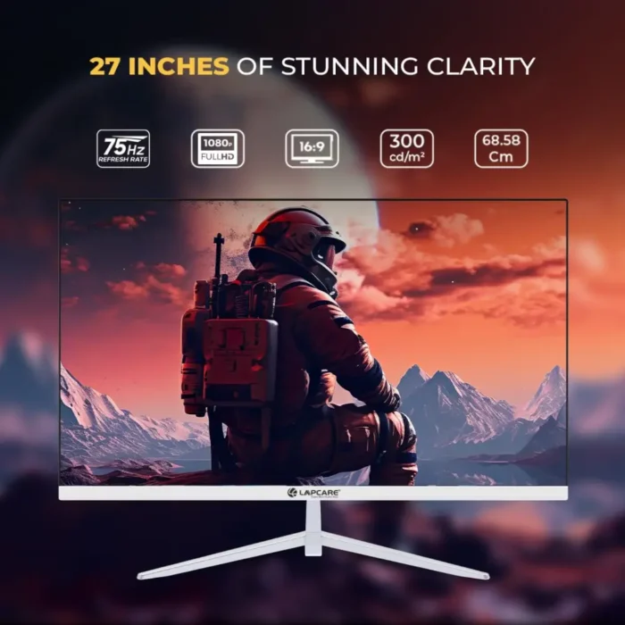 LAPCARE LM27GMWSP 27 Inch, Full HD, 75Hz, 5 MS, In-Built Speaker Gaming Monitor LAPCARE LM27GMWSP 27 Inch, Full HD, 75Hz, 5 MS, In-Built Speaker Gaming Monitor