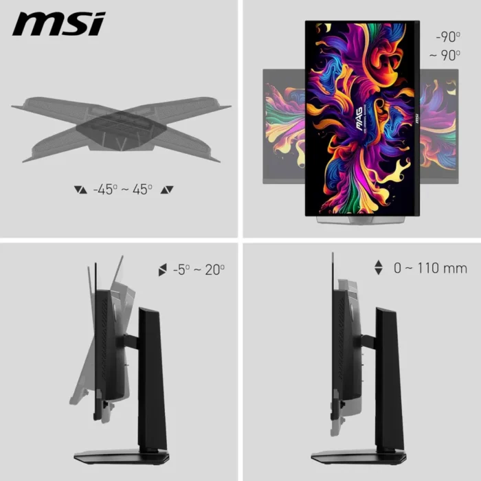 MSI MAG 271QPX QD-OLED E2, 27 inch OLED, WQHD 2560x1440, 240Hz, USB-C Gaming Monitor