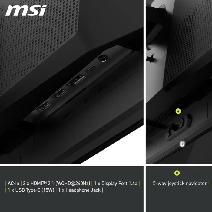 MSI MAG 271QPX QD-OLED E2, 27 inch OLED, WQHD 2560x1440, 240Hz, USB-C Gaming Monitor