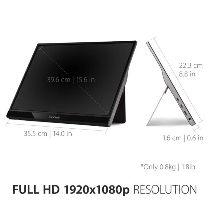 ViewSonic VG1655 16 Inch FHD 1080p, USB-C, Ultra-Slim Portable Monitor ViewSonic VG1655 16 Inch FHD 1080p, USB-C, Ultra-Slim Portable Monitor