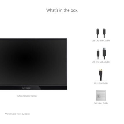 ViewSonic VG1655 16 Inch FHD 1080p, USB-C, Ultra-Slim Portable Monitor