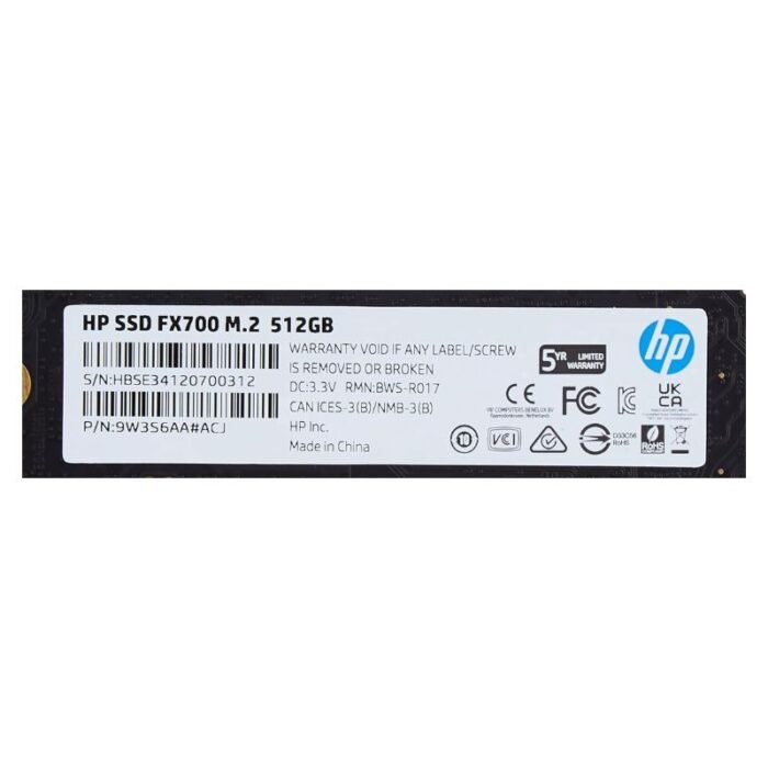 HP FX700 512GB Up to 7000 MBs PCIe Gen4 x4 M.2 2280 NVMe SSD
