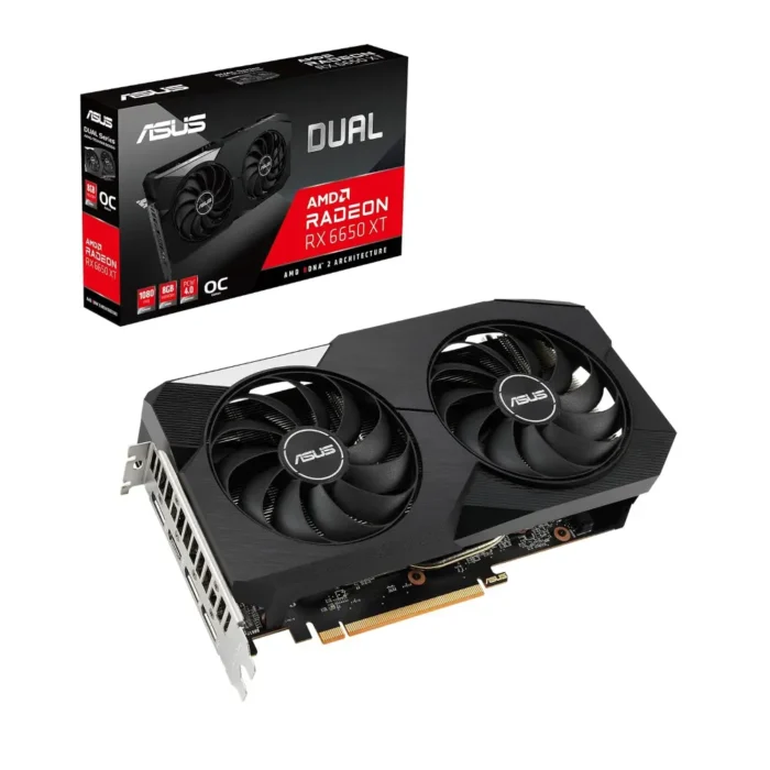 ASUS Dual AMD Radeon RX 6650 XT OC Edition 8GB GDDR6 Gaming Graphics Card ASUS Dual AMD Radeon RX 6650 XT OC Edition 8GB GDDR6 Gaming Graphics Card