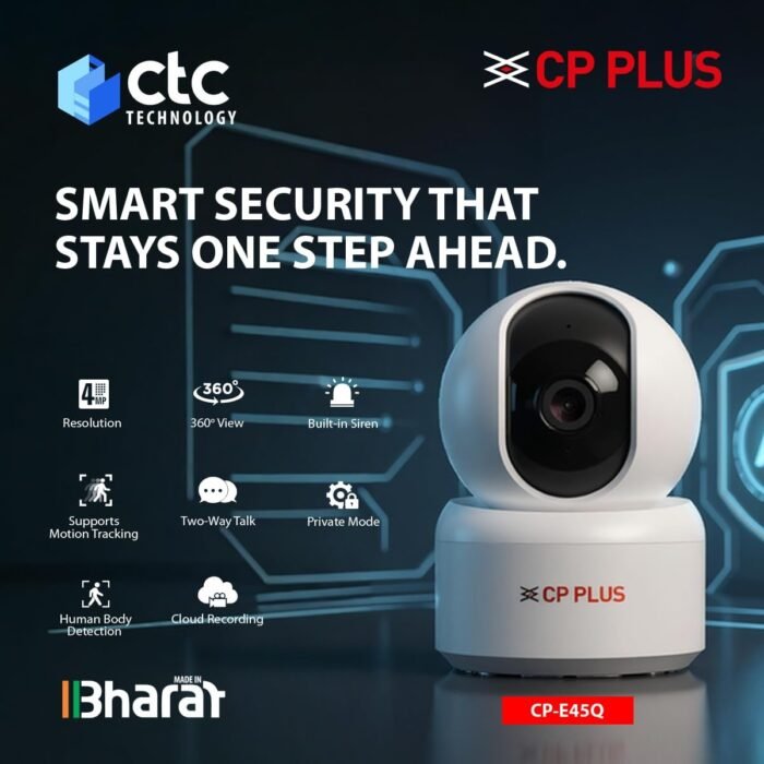 CP PLUS 4MP Quad HD Smart Wi-Fi CCTV Camera - CP-E48Q CP PLUS 4MP Quad HD Smart Wi-Fi CCTV Camera - CP-E48Q