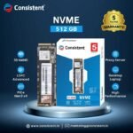 Consistent 512GB NVMe PCIe M.2 2280 SSD – 3D NAND, SLC Cache 4 Consistent 512GB NVMe PCIe M.2 2280 SSD