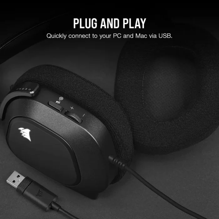Corsair HS80 Dolby Audio 7.1 Surround Sound RGB Premium Gaming Headphone Corsair HS80 Dolby Audio 7.1 Surround Sound RGB Premium Gaming Headphone