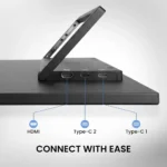 FRONTECH 15.6 Inch Full HD IPS, Dual Type-C & Mini HDMI, Built-in Speakers, 180° Stand Portable Monitor 4 FRONTECH 15.6 Inch Full HD Portable Monitor