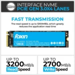 Foxin 128GB Upto 3200MB/s W, 2700MB/s R Speed, PCIE 3.0 M.2 NVME Internal SSD 4 Foxin 128GB PCIE 3.0 M.2 NVME Internal SSD