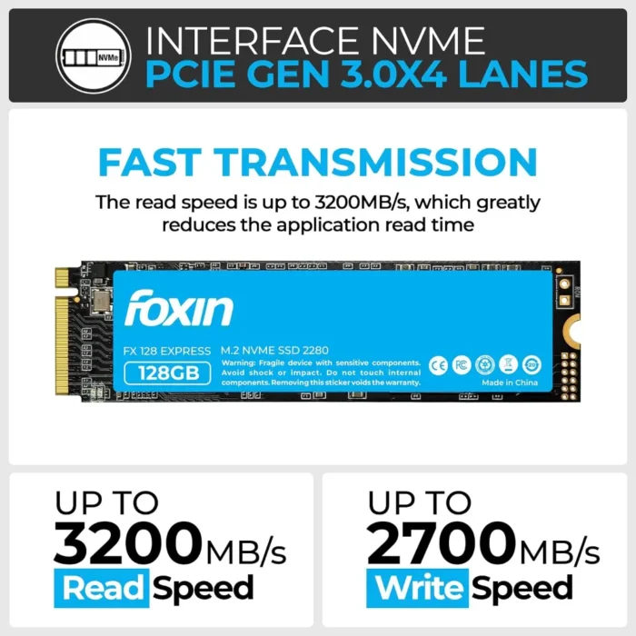 Foxin 128GB PCIE 3.0 M.2 NVME Internal SSD Foxin 128GB PCIE 3.0 M.2 NVME Internal SSD