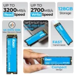 Foxin 128GB Upto 3200MB/s W, 2700MB/s R Speed, PCIE 3.0 M.2 NVME Internal SSD 2 Foxin 128GB PCIE 3.0 M.2 NVME Internal SSD