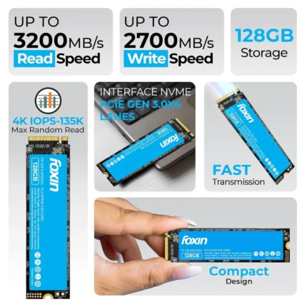 Home 16 Foxin 128GB PCIE 3.0 M.2 NVME Internal SSD