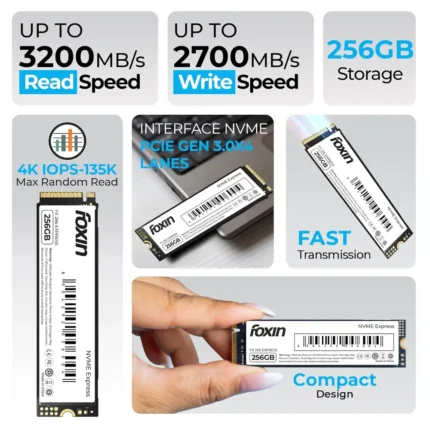 Foxin 256GB PCIE 3.0 M.2 NVME Internal SSD