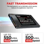 Foxin Pro 512GB, Up to 550MB/s R, 500MB/s W Speed, 2.5 Inch SATA III 6GB/S Internal SSD 3 Foxin Pro 512GB 2.5 Inch SATA III 6GBS Internal SSD