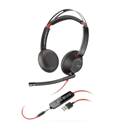 Poly Plantronics - Blackwire 5220 USB-A Dual Ear Wired On Ear Headphones with Mic