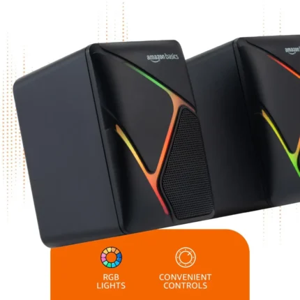 Home 2 Amazon Basics 2 x 3W Multimedia Gaming Desktop Speaker