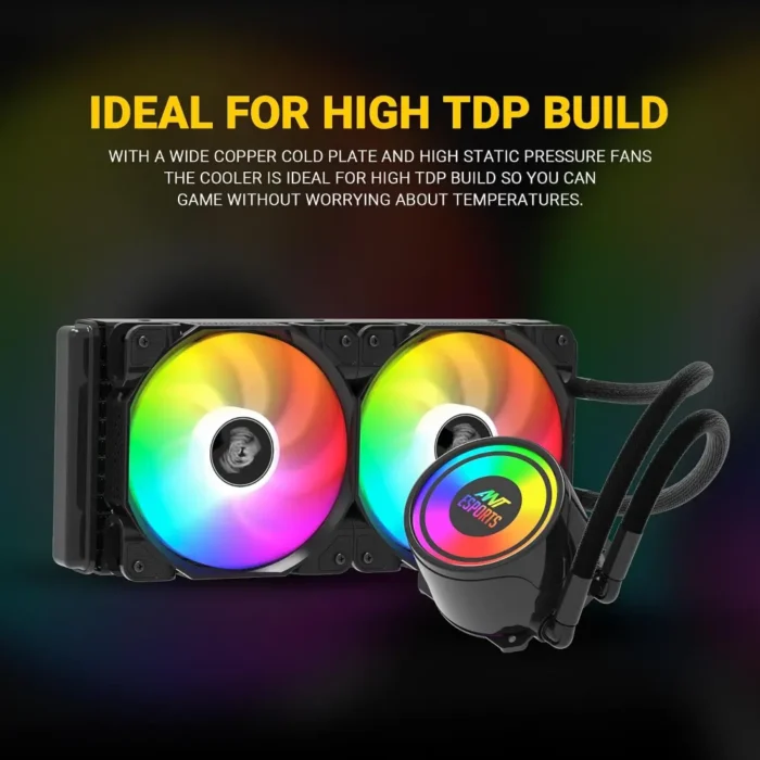 Ant Esports ICE-240 ARGB 240mm CPU Liquid Cooler (6) Ant Esports ICE 240 ARGB 240mm CPU Liquid Cooler 6