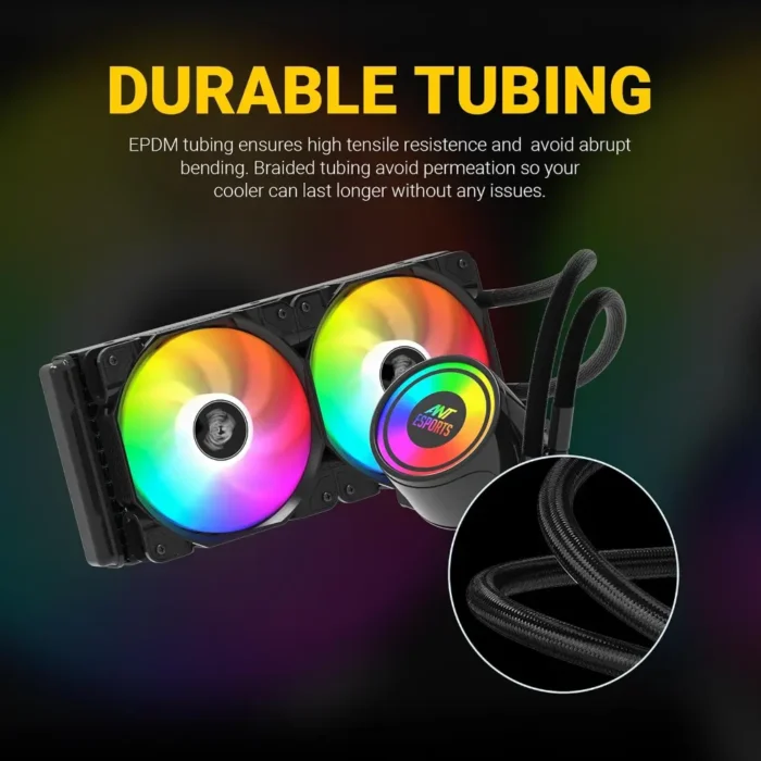 Ant Esports ICE-240 ARGB 240mm CPU Liquid Cooler (7) Ant Esports ICE 240 ARGB 240mm CPU Liquid Cooler 7