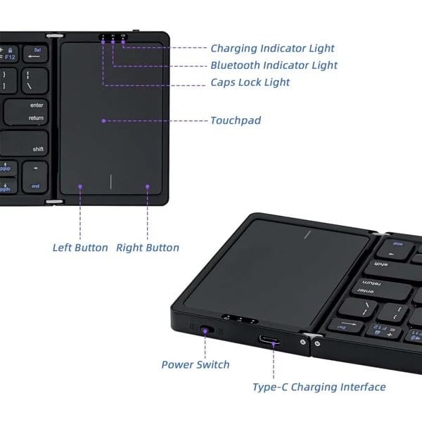 Atdaraz B089T Bluetooth Foldable Keyboard with Touchpad Atdaraz B089T Bluetooth Foldable Keyboard with Touchpad