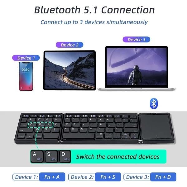 Atdaraz B089T Bluetooth Foldable Keyboard with Touchpad Atdaraz B089T Bluetooth Foldable Keyboard with Touchpad