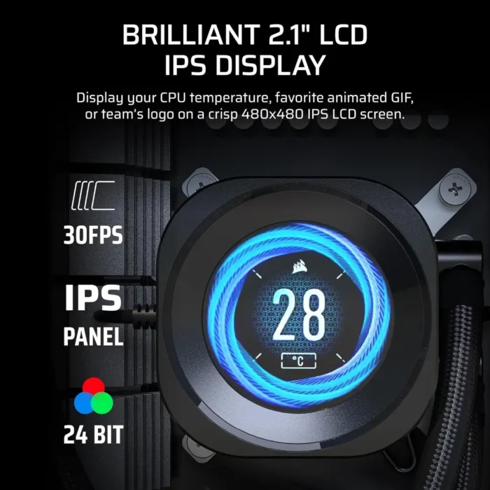 CORSAIR NAUTILUS 360 RS 2.1 Inch IPS LCD Screen Liquid CPU Cooler