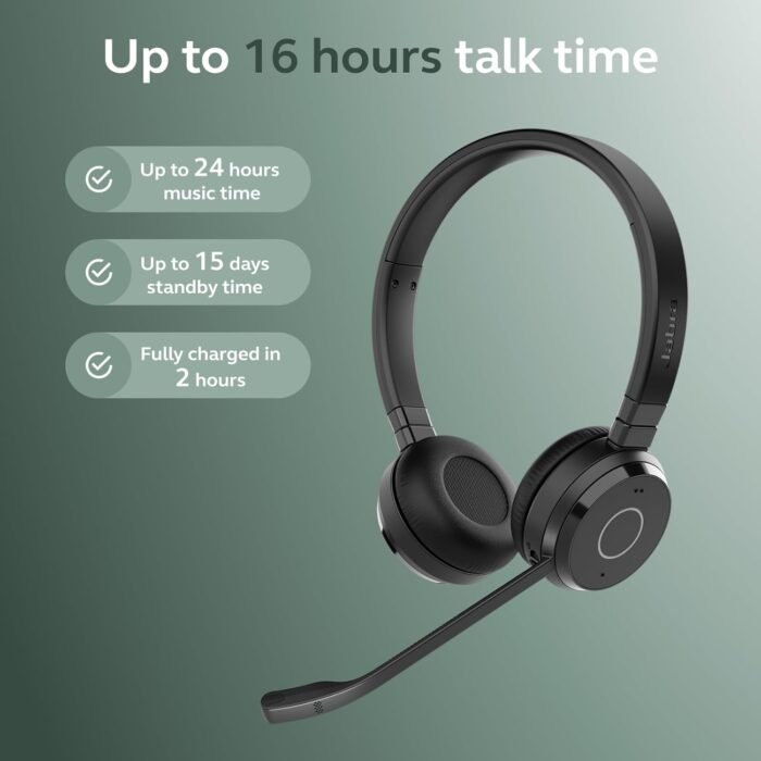 Jabra Evolve 65 TE MS Wireless Stereo Office Headset with Mic