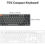 Keychron K3 Version 2, 84 Keys Ultra-Slim Wireless Mechanical Keyboard with White LED Backlit