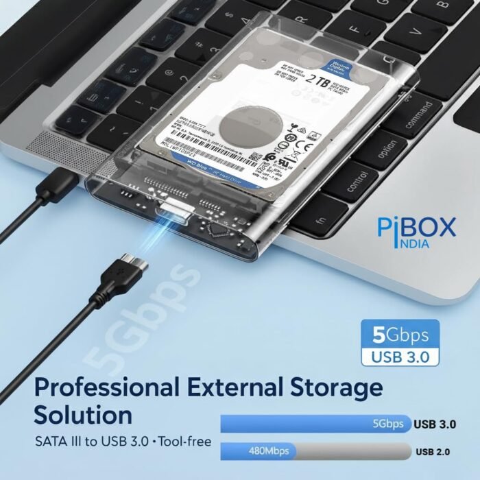 PiBOX India Transparent 2.5 inch HDD Enclosure | SSD Enclosure PiBOX India Transparent 2.5 inch HDD Enclosure | SSD Enclosure